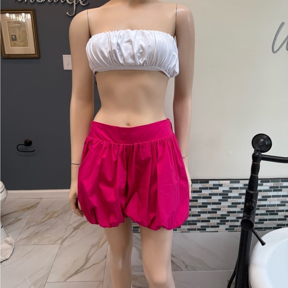 Susana Monaco Poplin Bubble Shorts, Fuschia - Picture 6 of 13